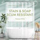 AmazerBath Clear lightweight PEVA shower curtain liner, 72 x 84 inches