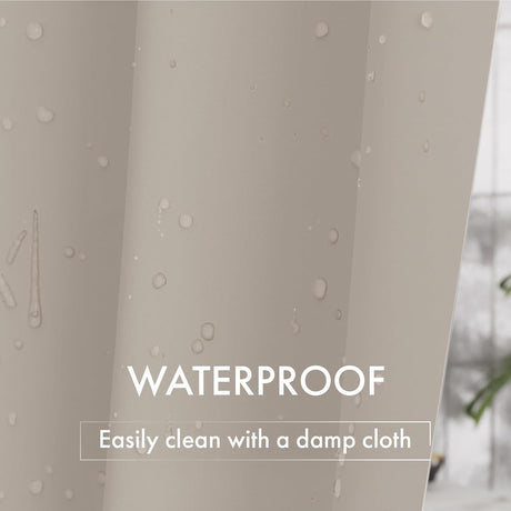 Water beading on the waterproof Lightweight PEVA Shower Curtain Liner.