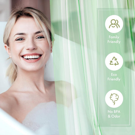 AmazerBath Mint Green lightweight PEVA shower curtain liner