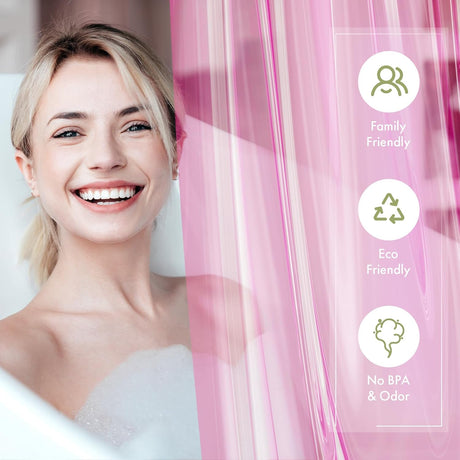 AmazerBath Pink lightweight PEVA shower curtain liner