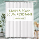 Lightweight PEVA Shower Curtain Liner in white shown as the main product view.
