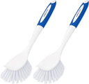 AmazerBath Blue-Blue long-handle kitchen dish brushes, set of two, displayed together on a white background.