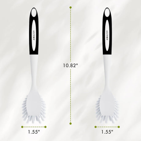 AmazerBath Black-Black long-handle kitchen dish brushes, product gallery image showing design details and features.
