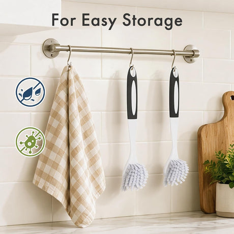 AmazerBath Black-Black long-handle kitchen dish brushes, product gallery image showing design details and features.