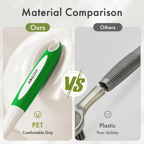 AmazerBath Green-Green long-handle kitchen dish brushes, product gallery image showing design details and features.