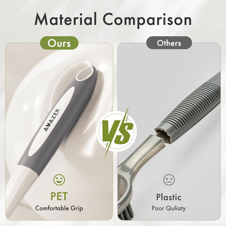 AmazerBath Grey-Grey long-handle kitchen dish brushes, product gallery image showing design details and features.
