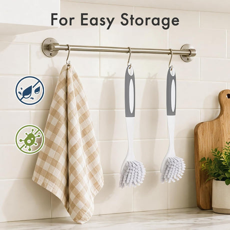 AmazerBath Grey-Grey long-handle kitchen dish brushes, product gallery image showing design details and features.