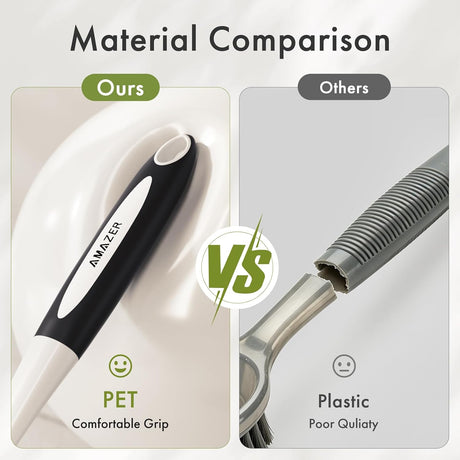 AmazerBath long-handle kitchen dish brushes, shared product feature image for multiple color options.