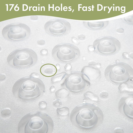 AmazerBath Clear non-slip bathtub mat with 176 drainage holes
