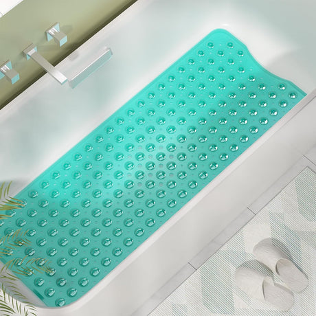 AmazerBath Clear Green non-slip bathtub mat in a bathtub