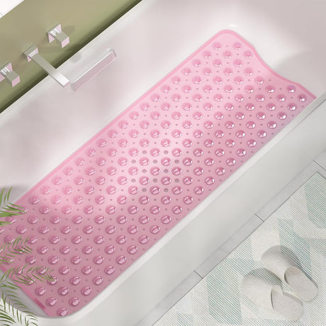 AmazerBath Clear Pink non-slip bathtub mat in a bathtub