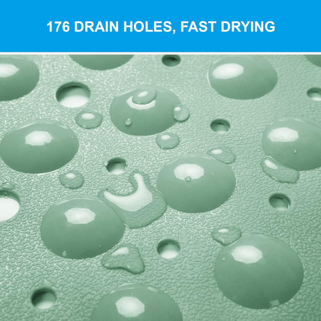 AmazerBath Mint Green non-slip bathtub mat with 176 drainage holes