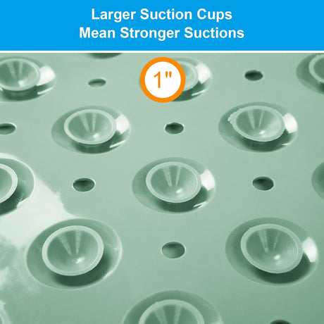 AmazerBath Mint Green non-slip bathtub mat with large suction cups