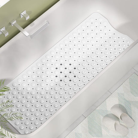 AmazerBath White non-slip bathtub mat in a bathtub