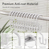 AmazerBath White plastic double shower curtain hooks, set of 12, product detail view.