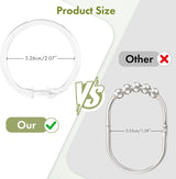 AmazerBath clear snap-closure shower curtain rings hanging a patterned curtain from a metal rod.
