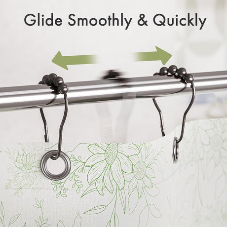 AmazerBath Bronze rust-resistant metal shower curtain rings, set of 12, product detail view.