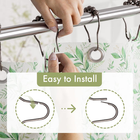 AmazerBath Bronze rust-resistant metal shower curtain rings, set of 12, product detail view.