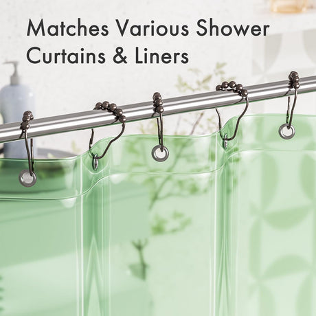 AmazerBath Bronze rust-resistant metal shower curtain rings, set of 12, product detail view.