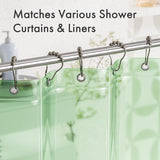 AmazerBath Nickel rust-resistant metal shower curtain rings, set of 12, product detail view.