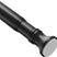 AmazerBath Black segmented spring tension rod close-up showing the smooth metal finish and non-slip end cap.