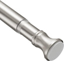 AmazerBath Nickel segmented spring tension rod close-up showing the smooth metal finish and non-slip end cap.