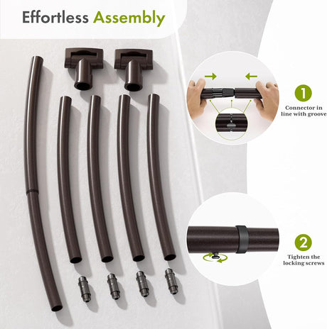 AmazerBath Curved Shower Curtain Rod, 20–84 Inches in Bronze, product detail image highlighting the design and key features.