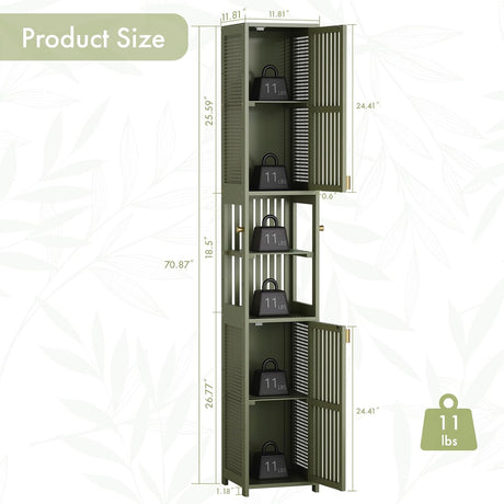 AmazerBath Forest slim bamboo storage cabinet, product gallery image showing design details and features.