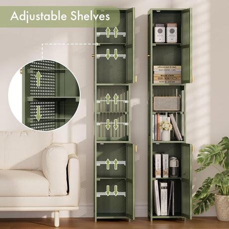 AmazerBath Forest slim bamboo storage cabinet, product gallery image showing design details and features.