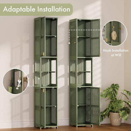 AmazerBath Forest slim bamboo storage cabinet, product gallery image showing design details and features.
