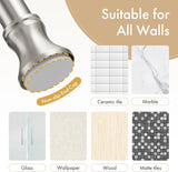 AmazerBath nickel spring tension shower curtain rod with a non-slip end cap for multiple wall surfaces.