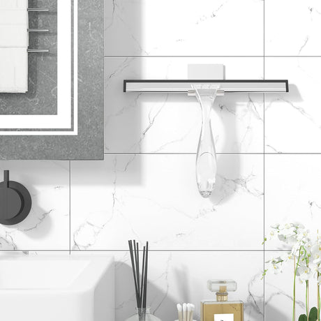 AmazerBath Shower Squeegee with Hook for Glass Doors and Windows in Clear, product detail image.