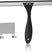 AmazerBath black shower squeegee with clear handle and matching adhesive hook.