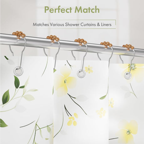 AmazerBath Amber stainless steel shower curtain rings with shower curtain compatibility