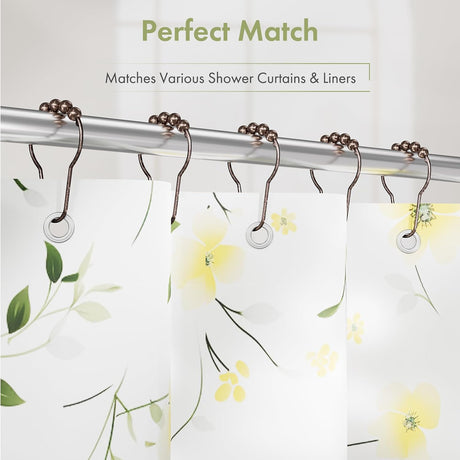 AmazerBath Bronze stainless steel shower curtain rings with shower curtain compatibility