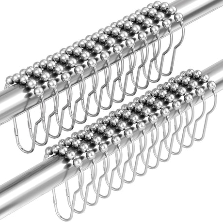 AmazerBath Chrome stainless steel shower curtain rings, set of 24