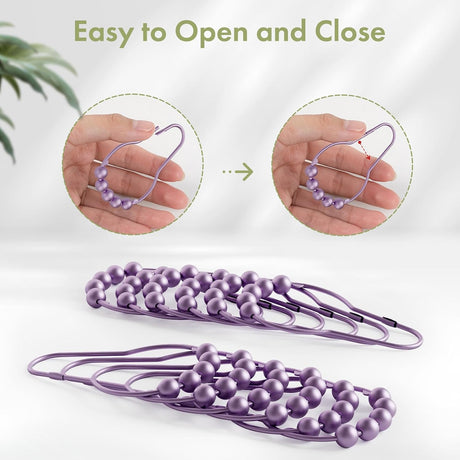 AmazerBath Purple stainless steel shower curtain rings with easy-open and close design