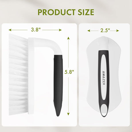 AmazerBath Stiff-Bristle Scrub Brushes with Comfort Grip, 2-Pack in Black-Black, product detail and key features.