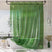 Emerald translucent AmazerBath Sun EVA shower curtain liner installed in a bright bathroom.
