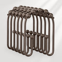AmazerBath set of 12 bronze ball-bearing U-shaped double shower curtain hooks for hanging a curtain and liner.