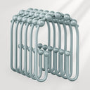 AmazerBath set of 12 sage green ball-bearing U-shaped double shower curtain hooks for hanging a curtain and liner.