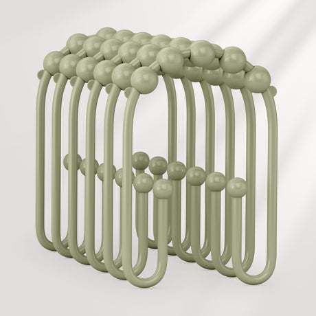 AmazerBath U-Shaped Double Shower Curtain Hooks with Rollers, Set of 12, product image showing design and key features.