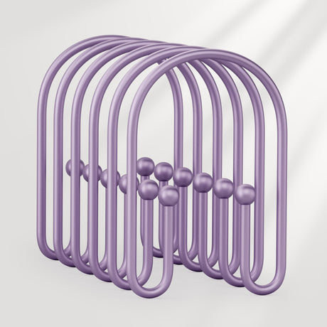 AmazerBath U-Shaped Double Shower Curtain Hooks, Set of 12, product image showing design and key features.