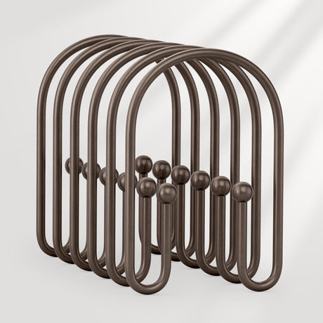 AmazerBath U-Shaped Double Shower Curtain Hooks, Set of 12, product image showing design and key features.