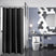 AmazerBath Waffle Shower Curtain, 240 GSM Hotel Style in Black, shown as the main product image for bathroom use.