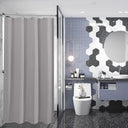 AmazerBath Waffle Shower Curtain, 240 GSM Hotel Style in Grey, shown as the main product image for bathroom use.