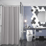 AmazerBath Waffle Shower Curtain, 240 GSM Hotel Style in Grey, shown as the main product image for bathroom use.