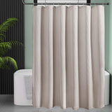 AmazerBath Waffle Shower Curtain, 240 GSM Hotel Style in Khaki, shown as the main product image for bathroom use.