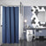 AmazerBath Waffle Shower Curtain, 240 GSM Hotel Style in Navy Blue, shown as the main product image for bathroom use.