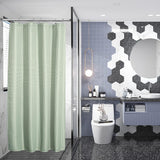 AmazerBath Waffle Shower Curtain, 240 GSM Hotel Style in Sage Green, shown as the main product image for bathroom use.